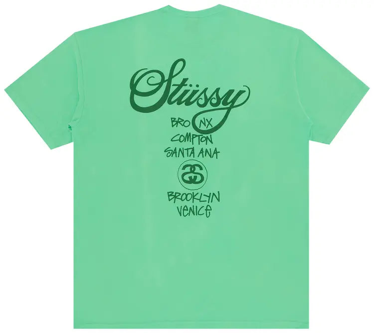Stussy World Tour T-shirt neon green