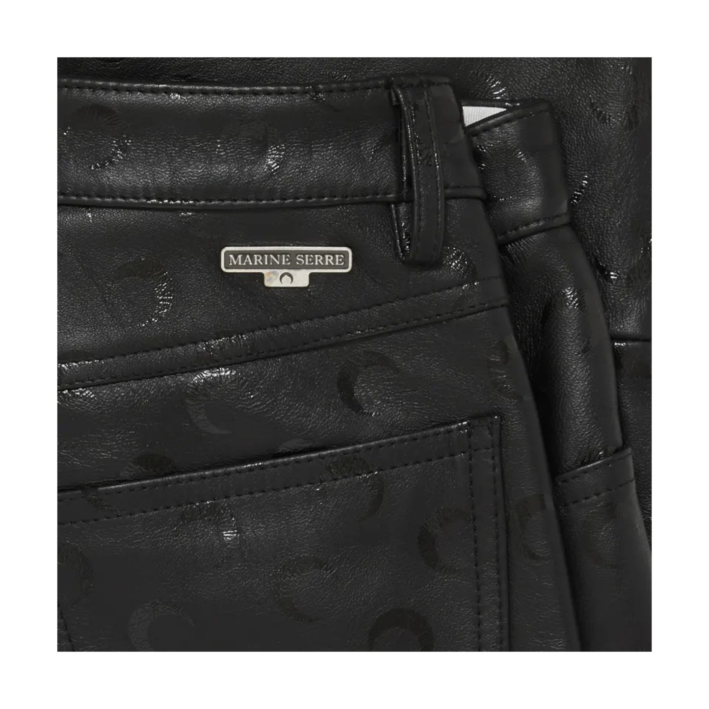 Marine Serre Allover Design Leather Pants - EU36