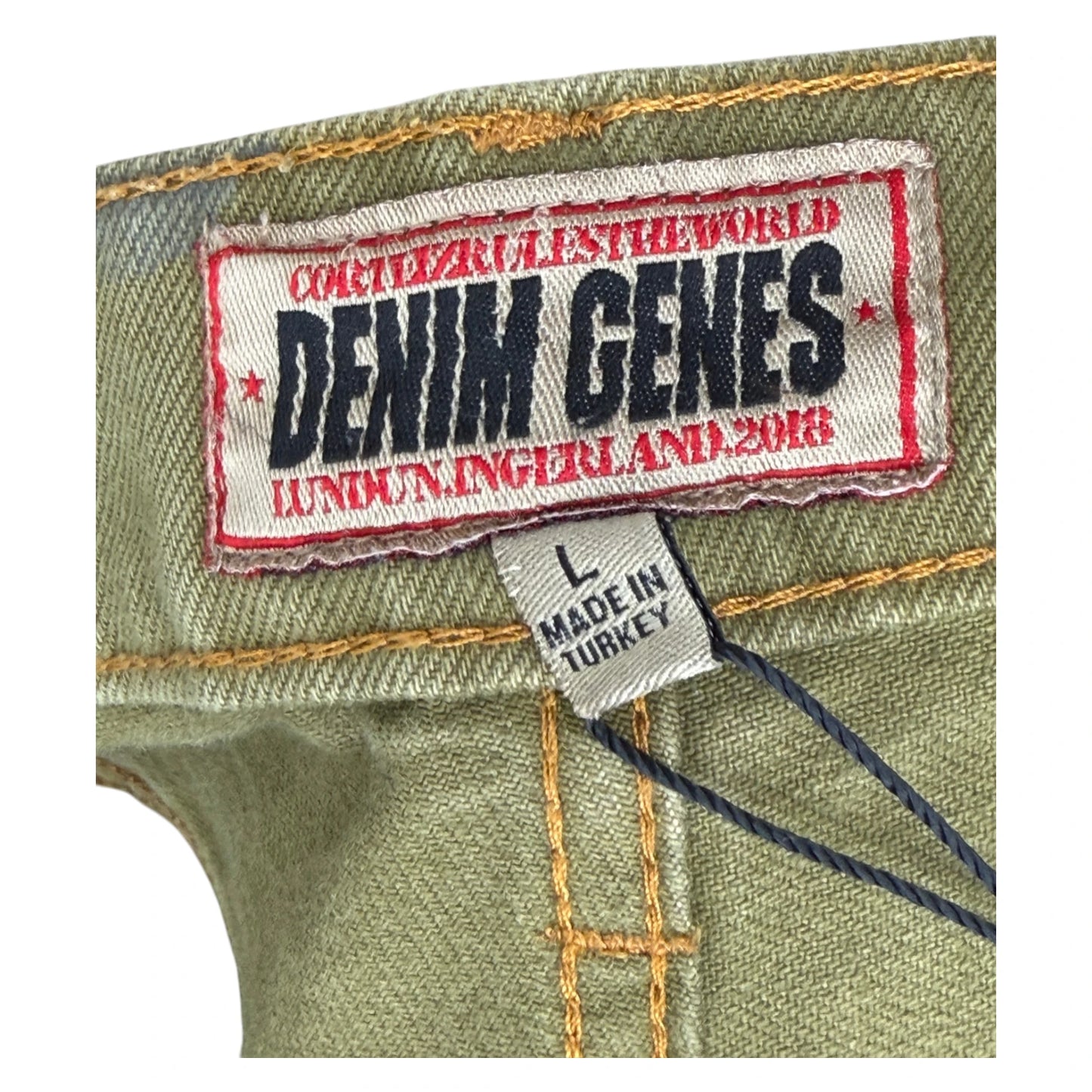 Corteiz Repeat Alcatraz Print Denim Jeans green - L