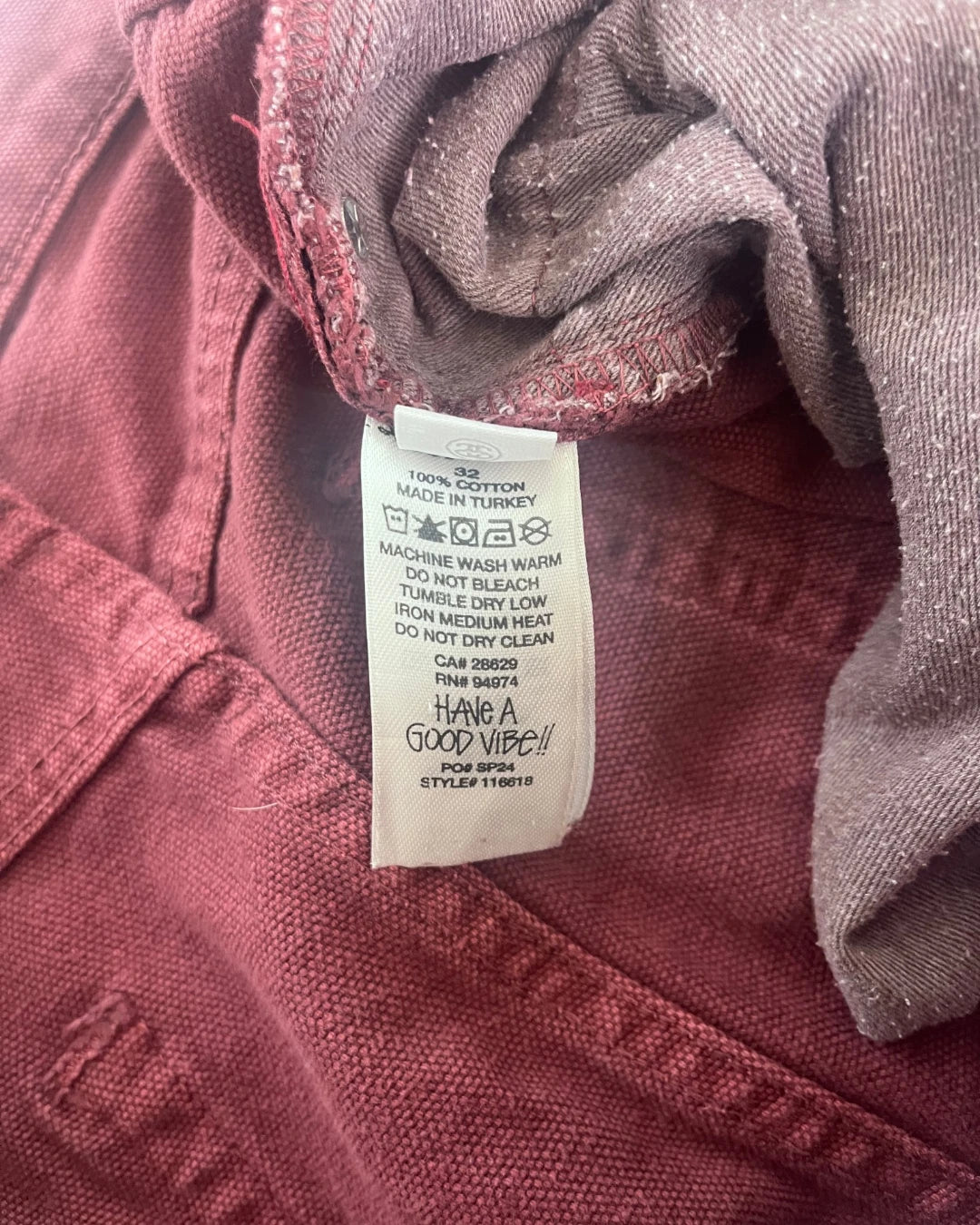 Stussy Work Gear Hooded Jacket And Trousers Set wine – (GRADE A) / XL/W32
