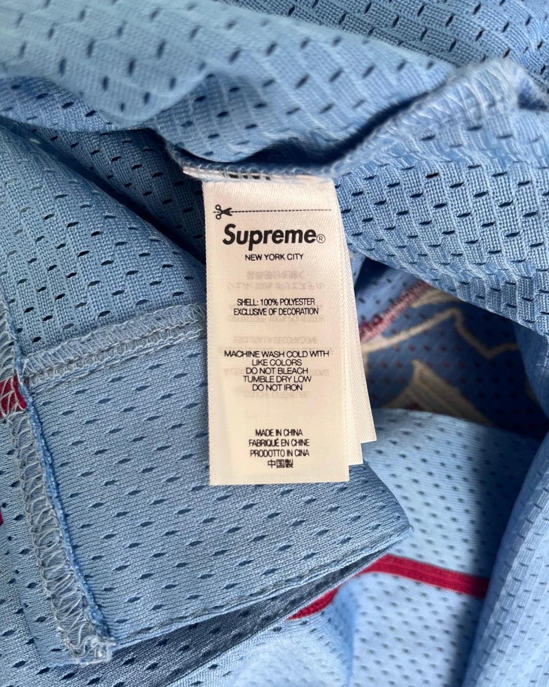 Supreme Mesh Stripe Knitted Football Jersey royal blue – L