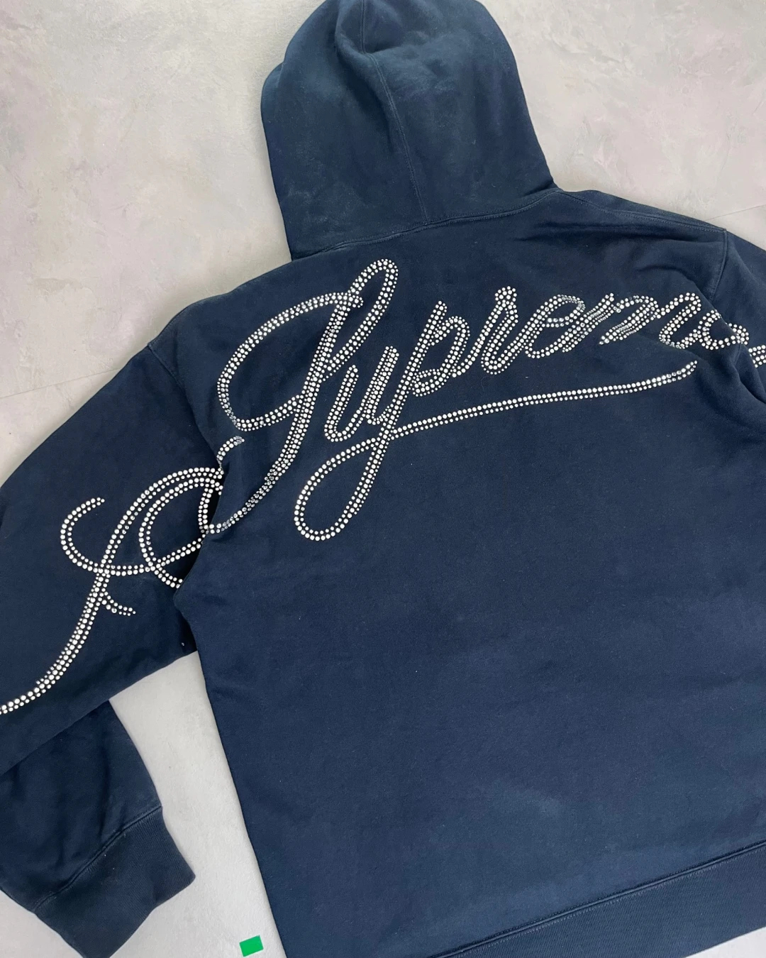 Supreme Rhinestone Hoodie navy – L