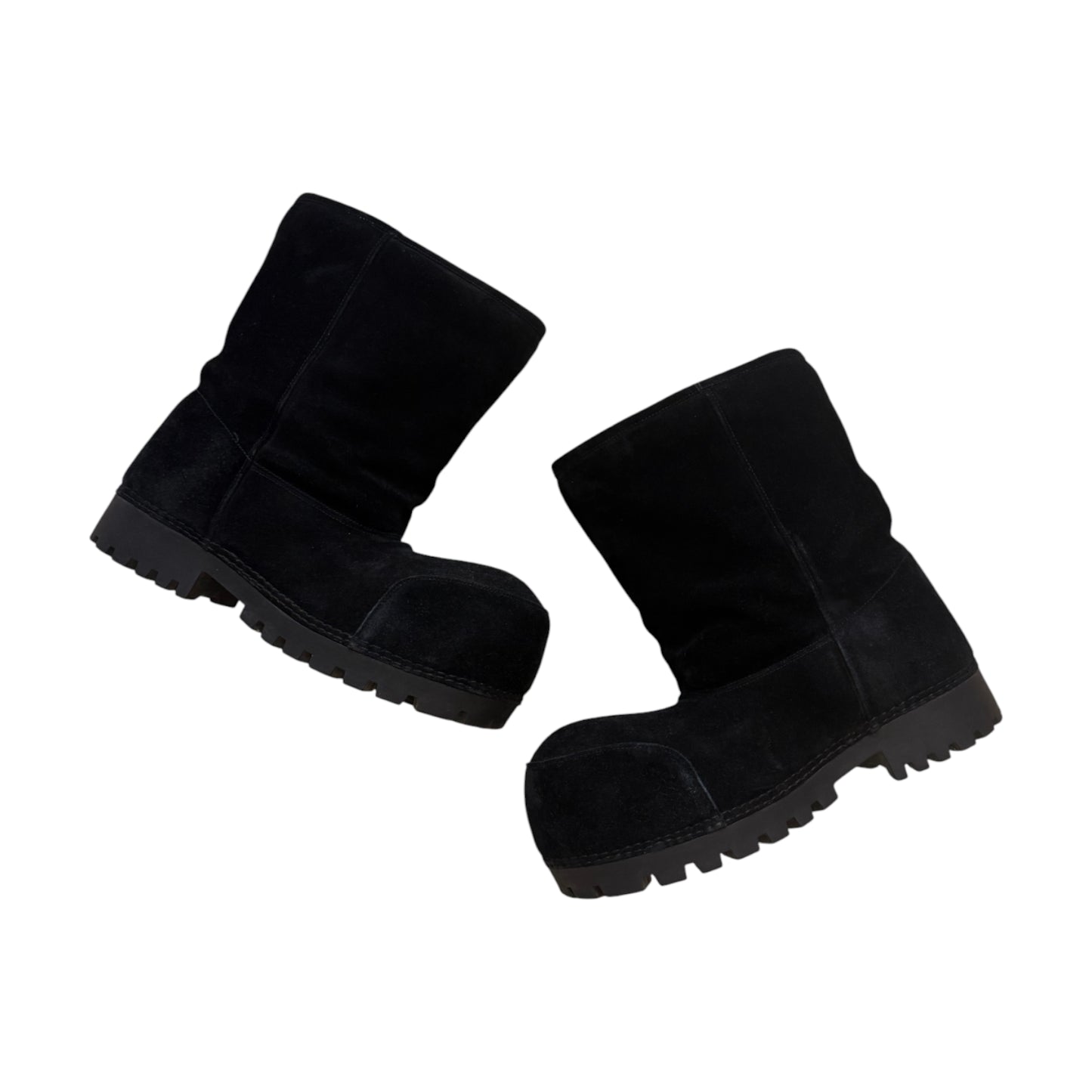 Balenciaga Alaska Fur Low Boots Black - UK9