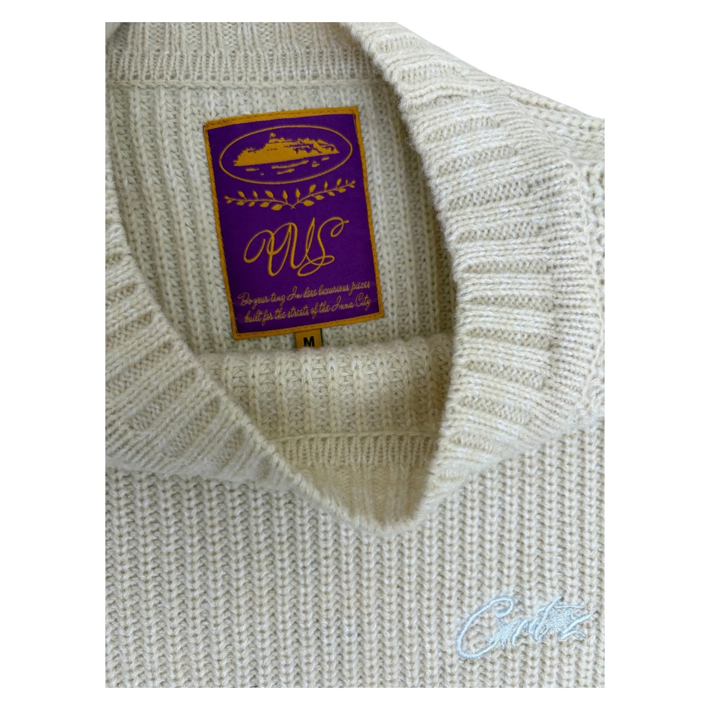 Corteiz VVS Knit Sweatshirt cream - M