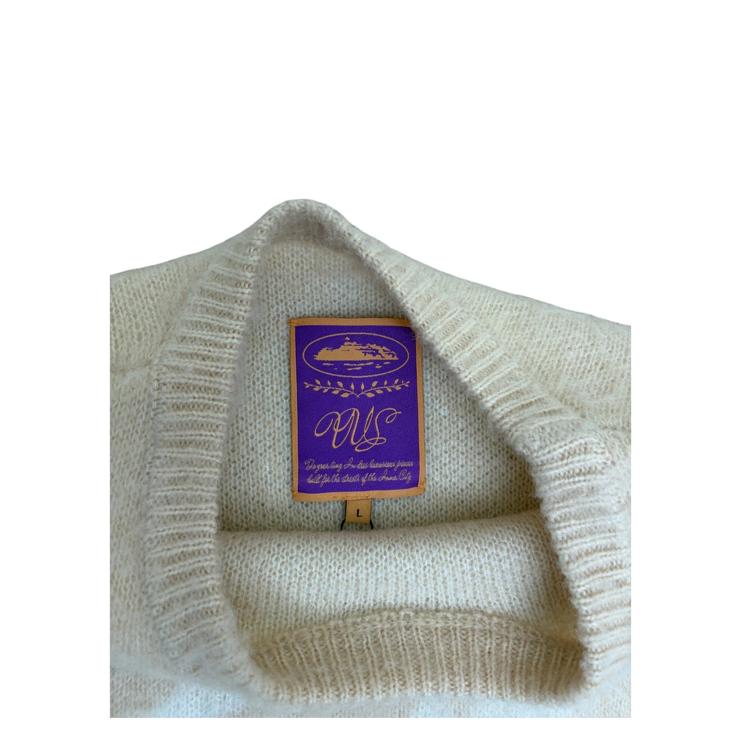 Corteiz Mohair Knit Sweater beige - L