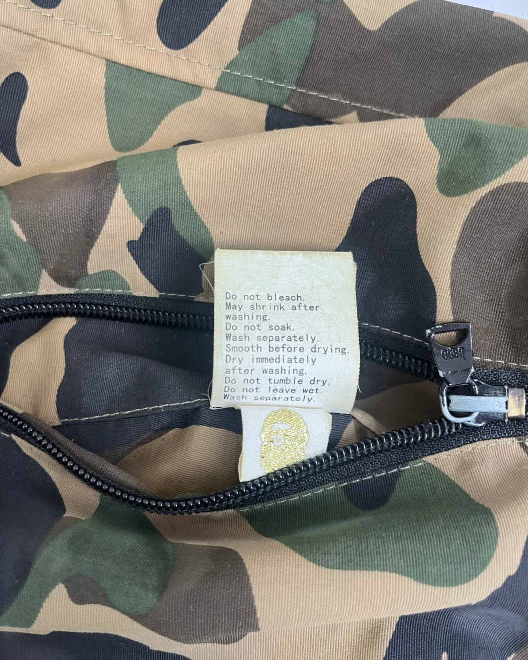 Bape Green Camo Reversible Glow In The Dark Camo Windbreaker Jacket – M