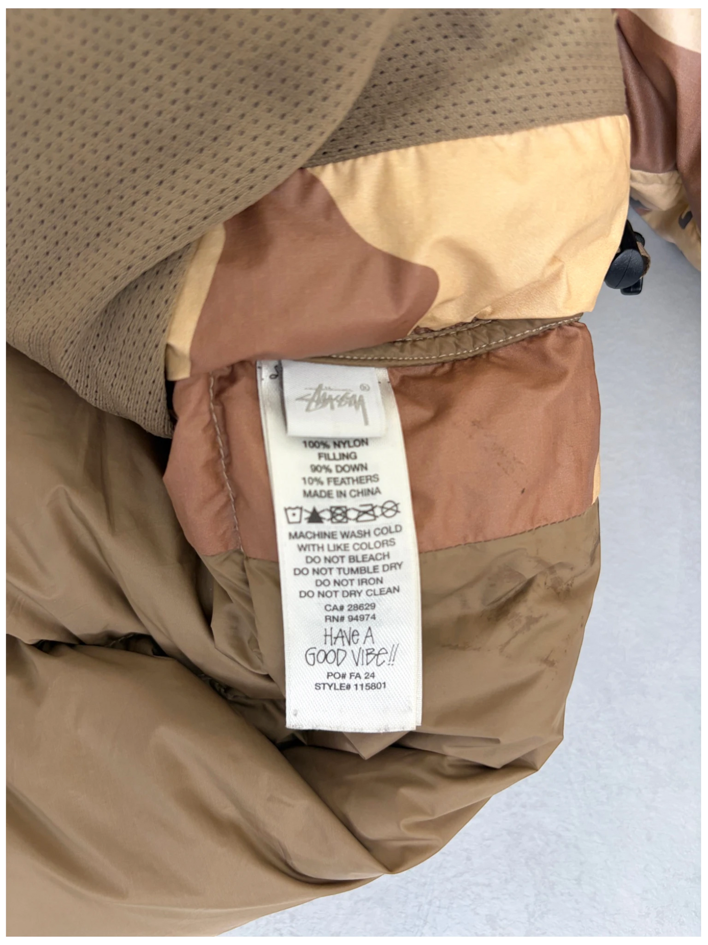 Stussy Desert Camo Puffer Jacket - L