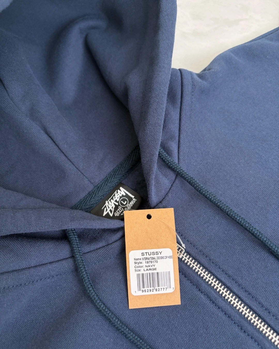 Stussy International Designs Zip Up Hoodie navy blue