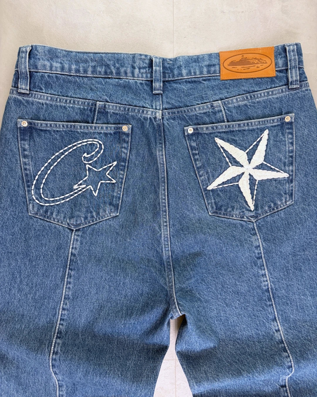 Corteiz C-Star Contrast Stitch Jeans light blue – W36