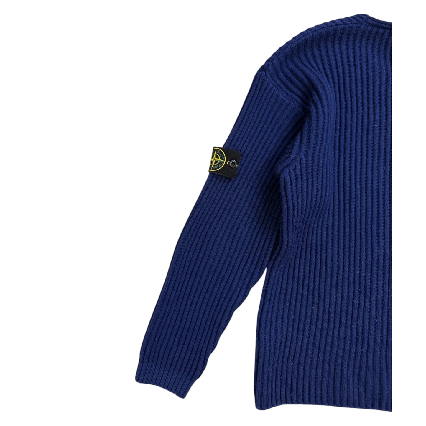 Stone Island Ribbed V Neck blue - XL