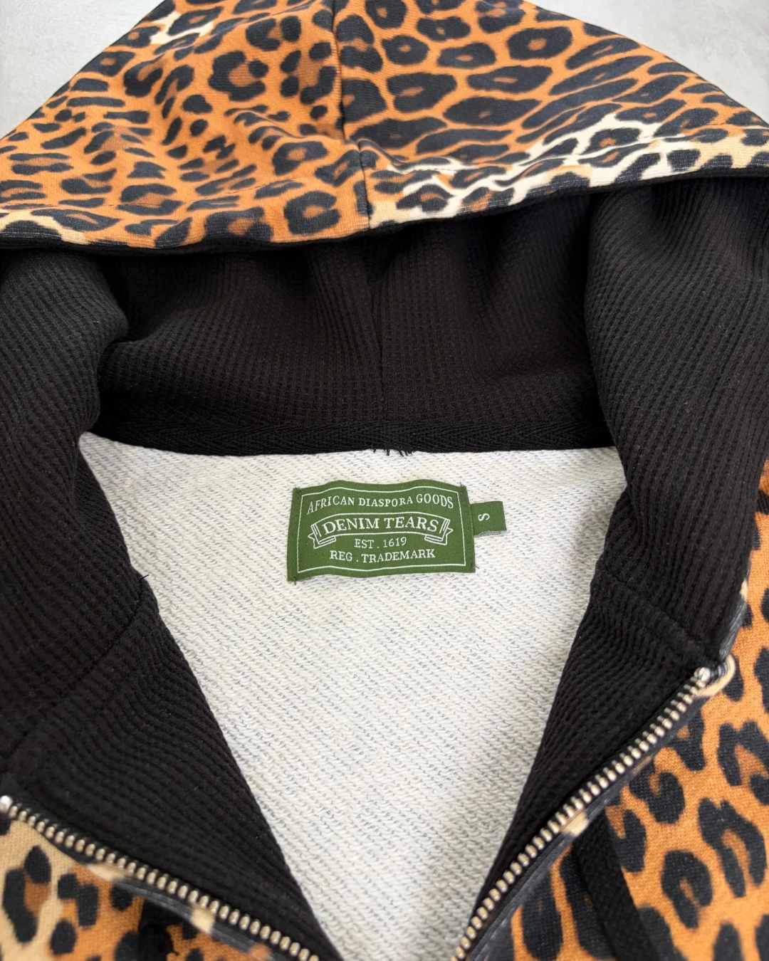 Denim Tears Leopard Print Zip Up Hoodie – S