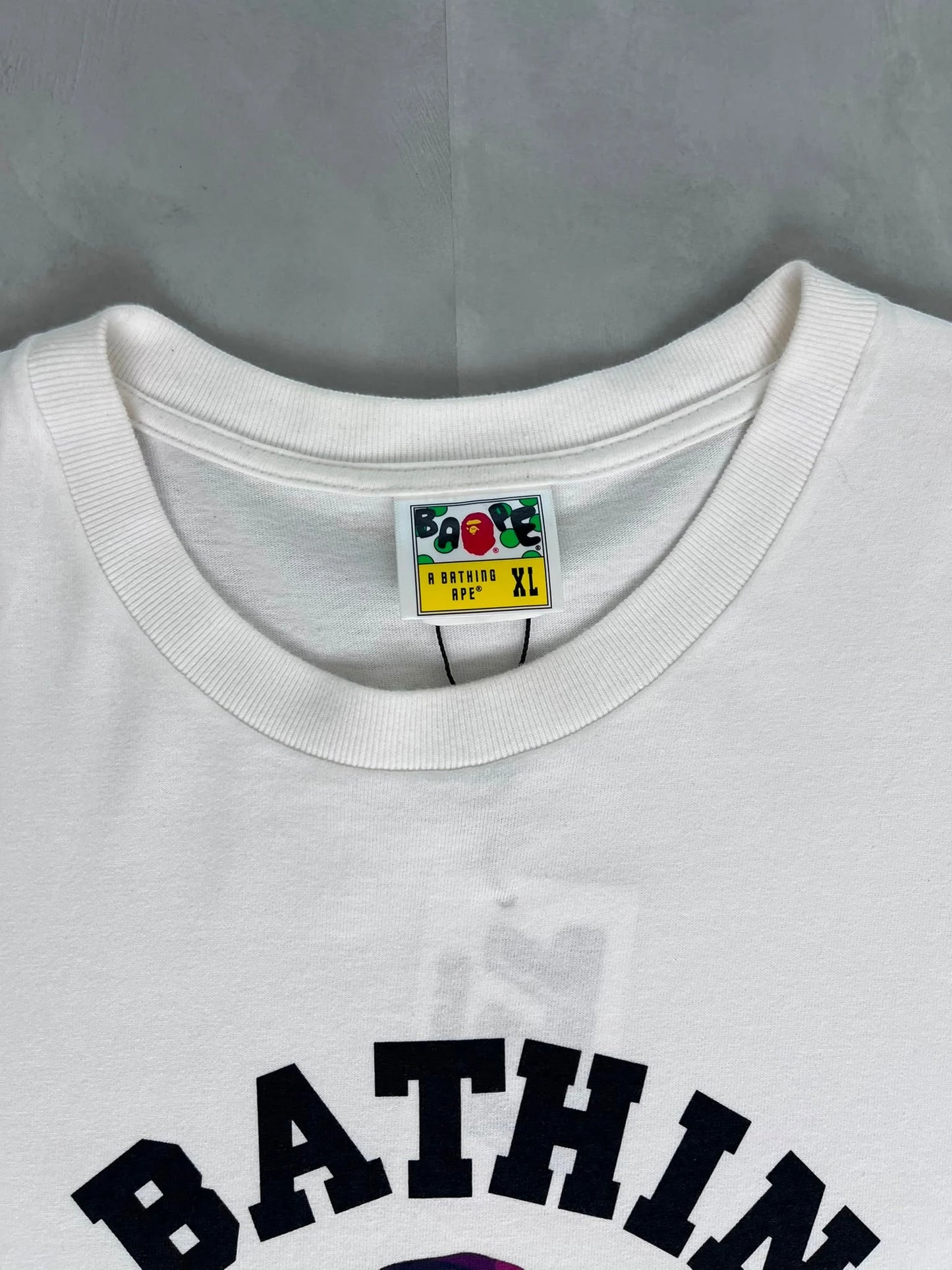 Bape Bathing Ape Camo Logo purple T Shirt white - XL