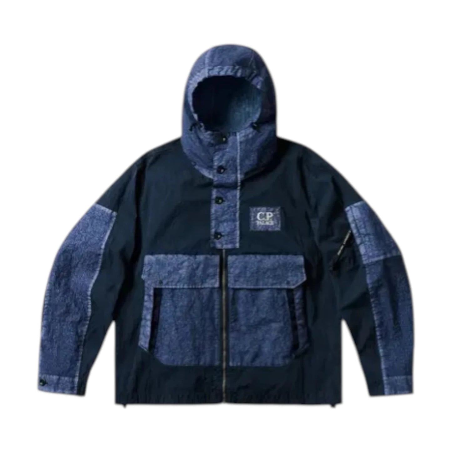 Palace X C.P. Company 50 Fili Heavy Mixed Hooded Jacket navy blue - XL