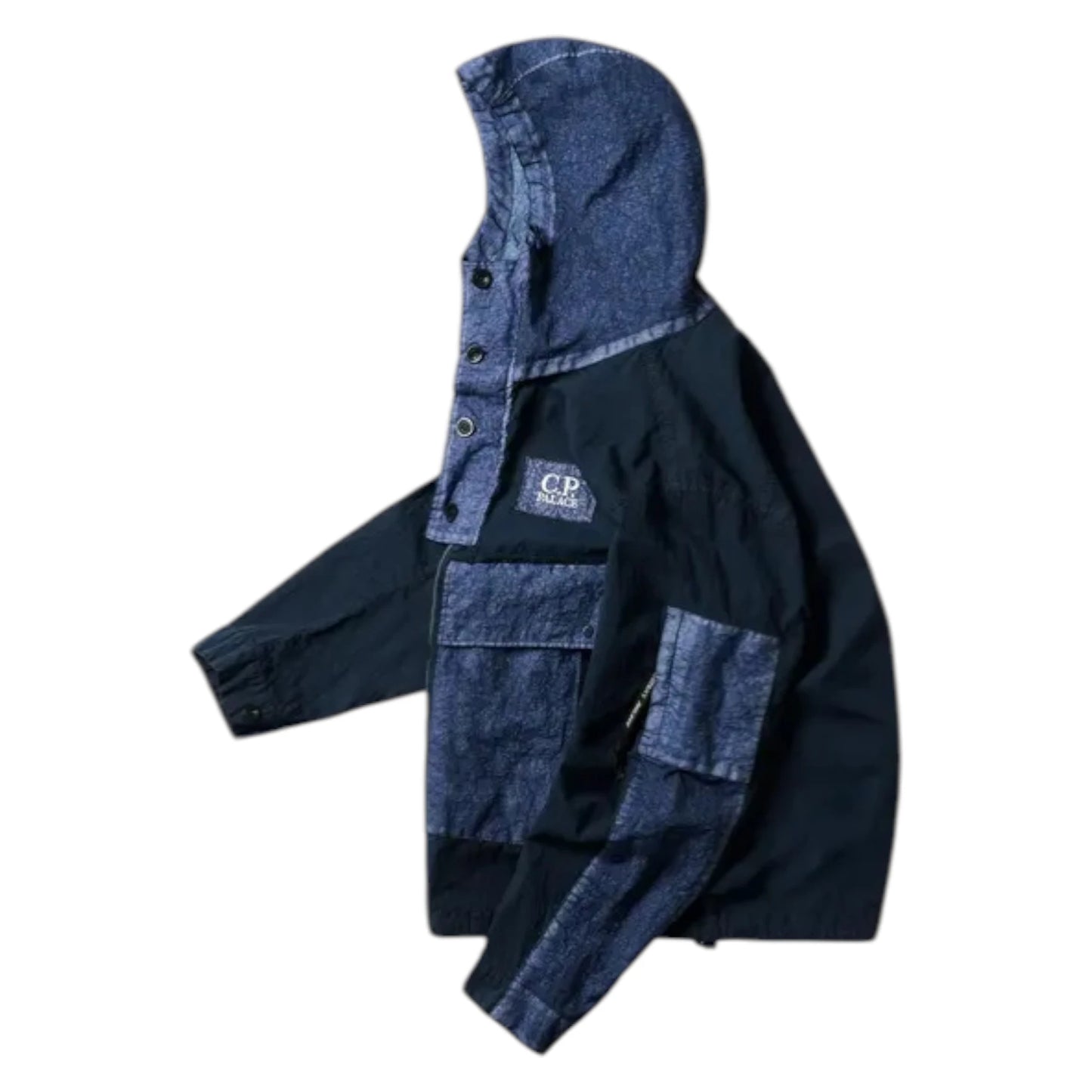 Palace X C.P. Company 50 Fili Heavy Mixed Hooded Jacket navy blue - XL