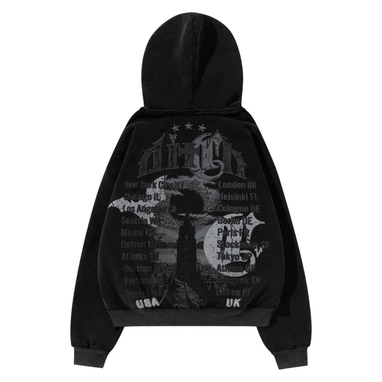 Corvidae X DItch Puff Print Hoodie coal