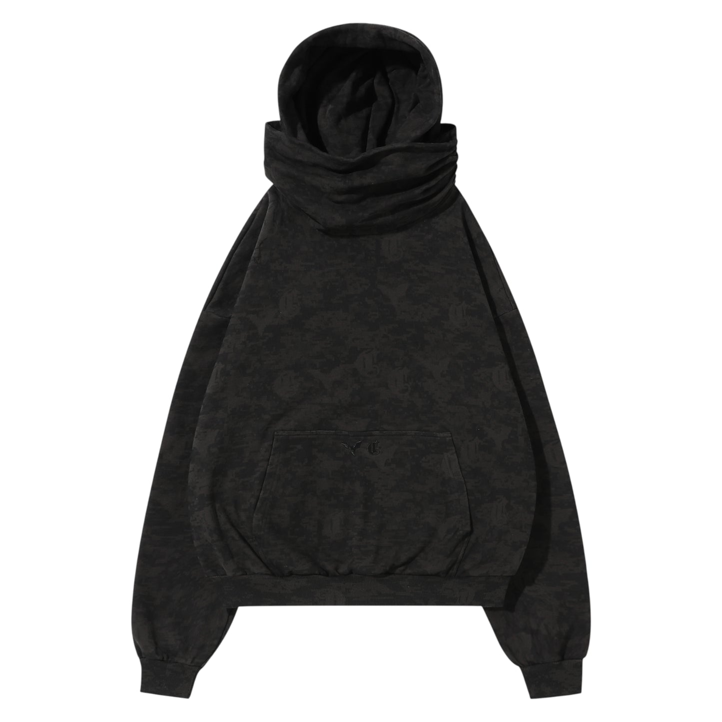 Corvidae X Ditch Print Masked Hoodie ash