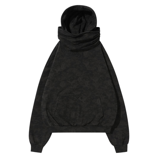 Corvidae X Ditch Print Masked Hoodie ash