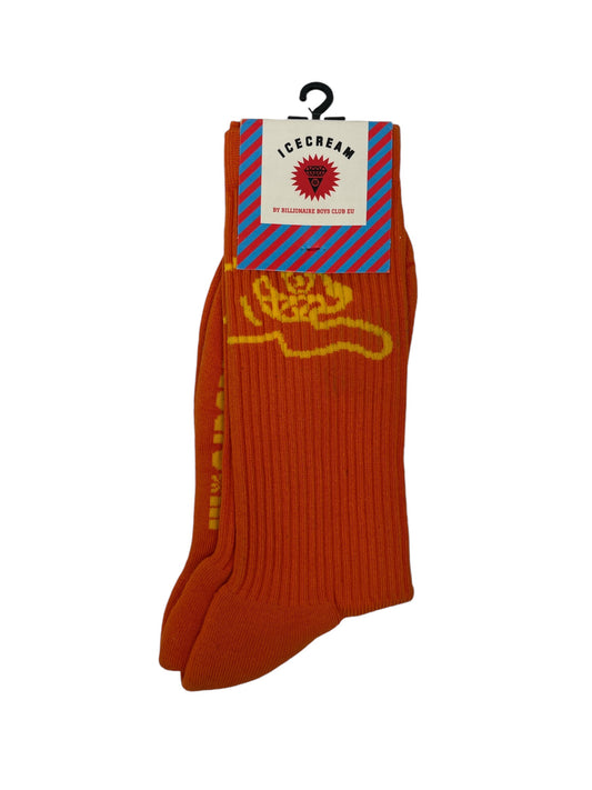 BBC Ice Cream Running Dog Socks Orange - (NEW)