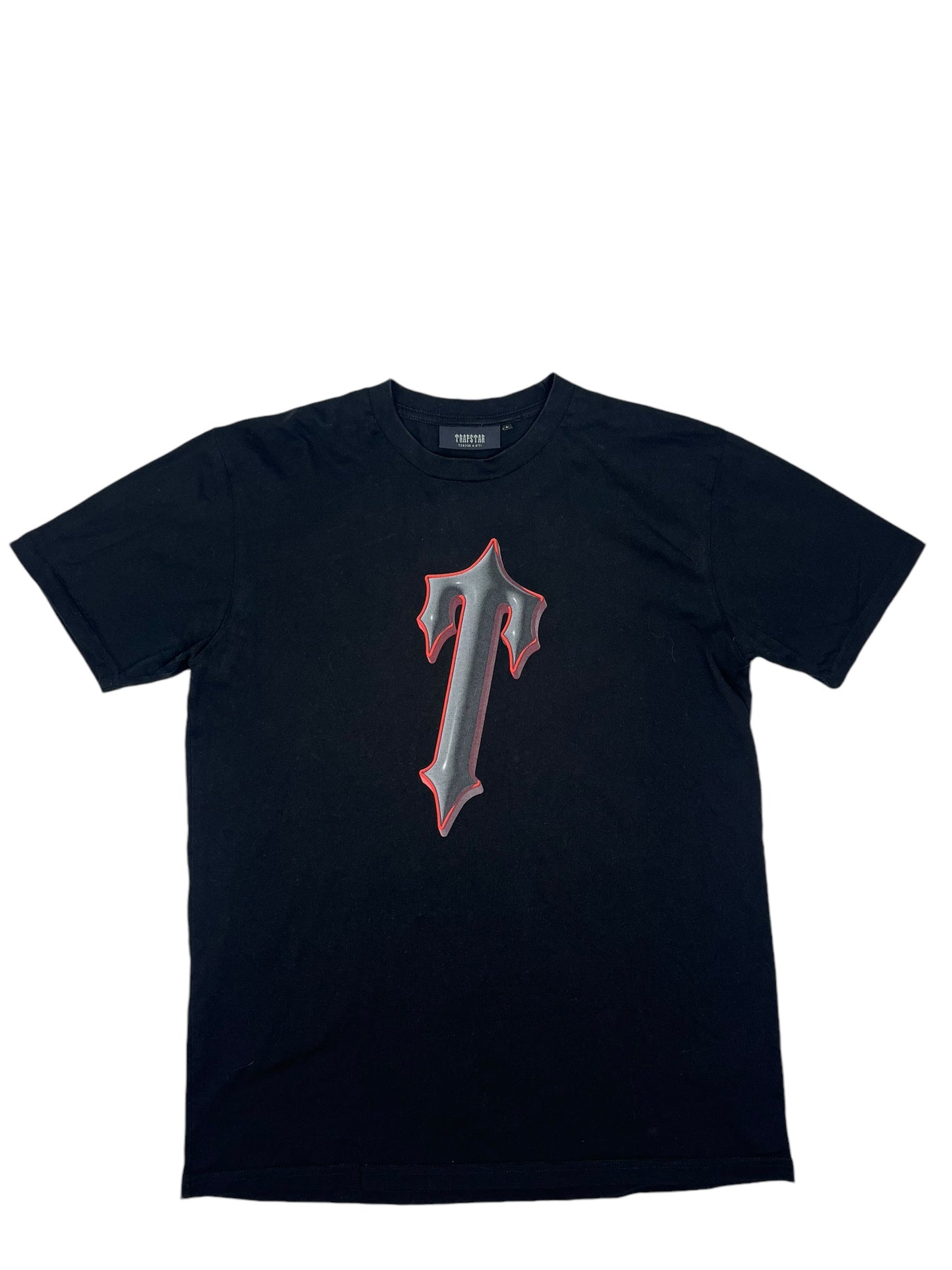 Trapstar Irongate Grey/Red T Shirt Black - (GRADE A) L