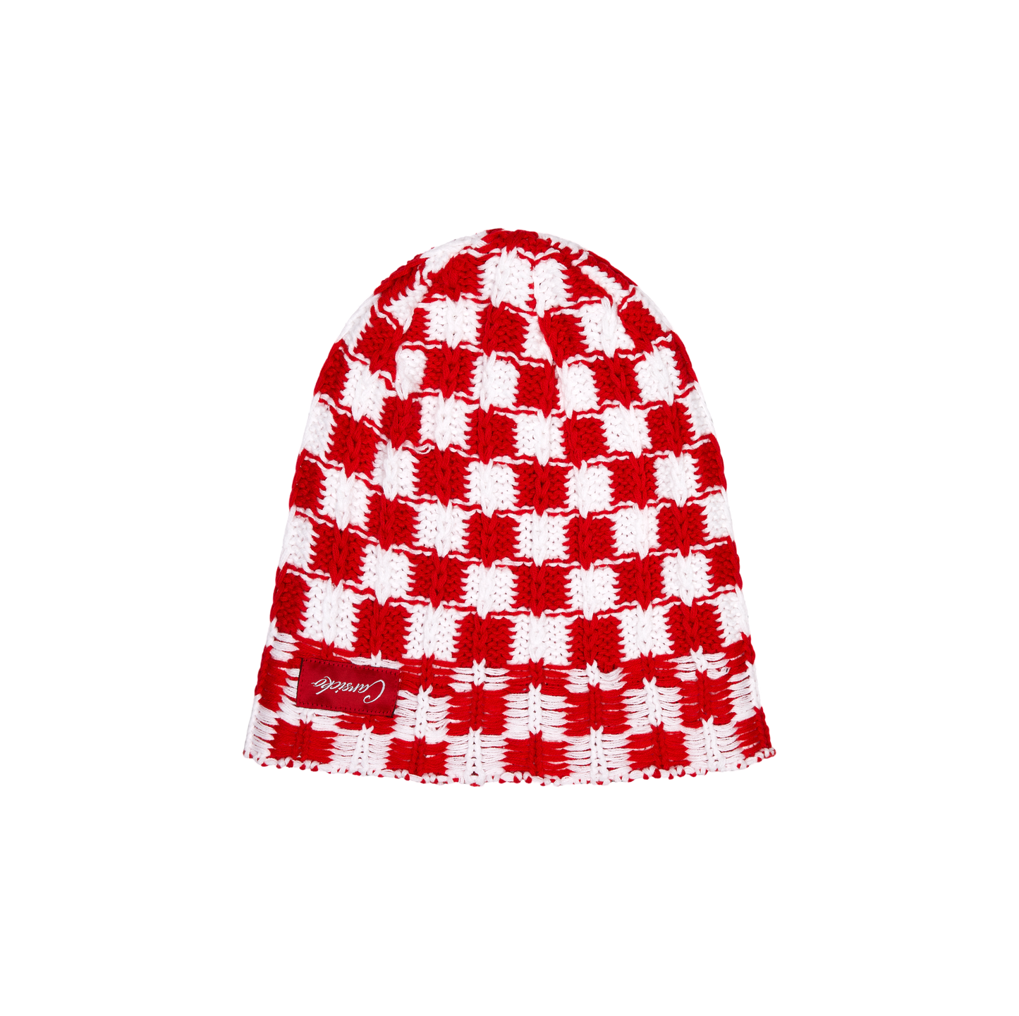 Carsicko Knit Red and White Beanie