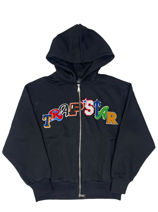 Trapstar Wildcard Chenille Zip Hoodie Black - (GRADE A) S