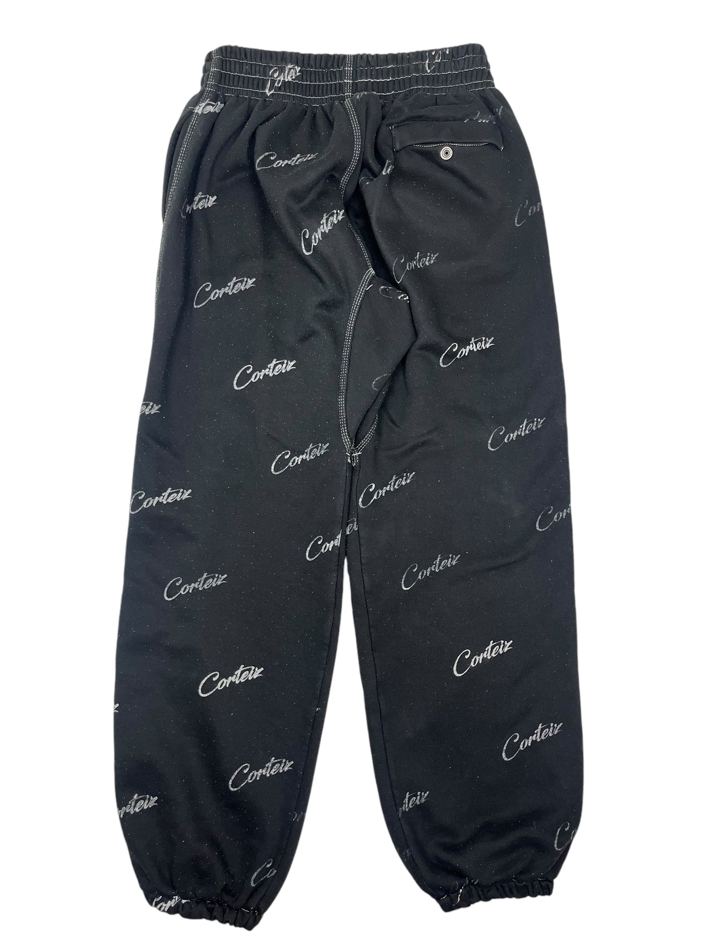 Corteiz All Over Print Black Sweatpants - (GRADE C) L