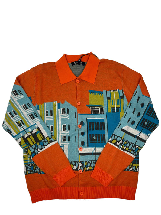 BBC Ice Cream Knitted Orange Cardigan - (NEW) L