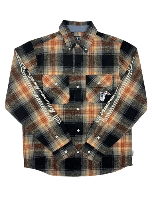 Billionaire Boys Club Fleece Check Brown Shirt - (NEW) M