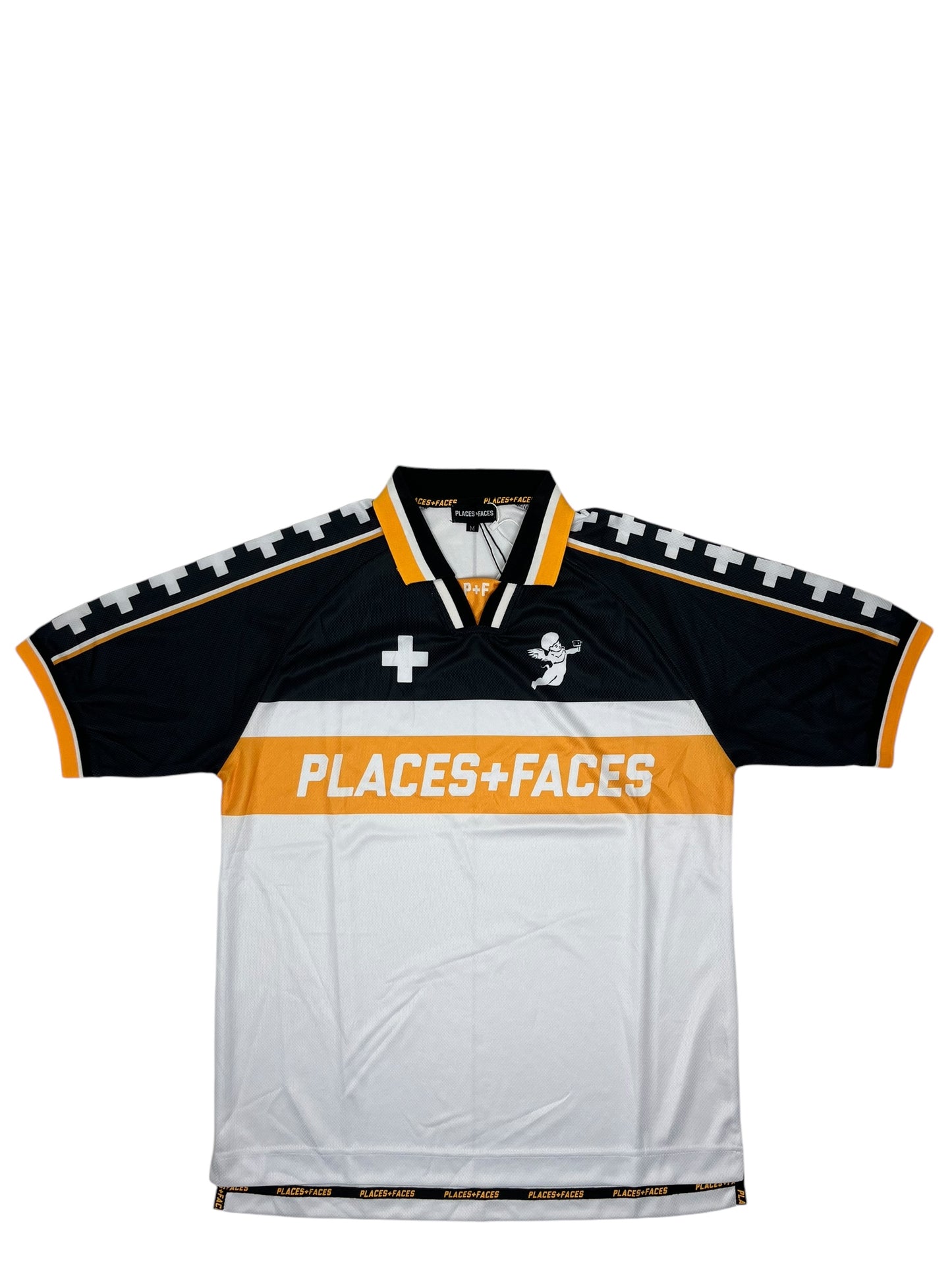 Places+Faces White Football Jersey T Shirt - (NEW) M