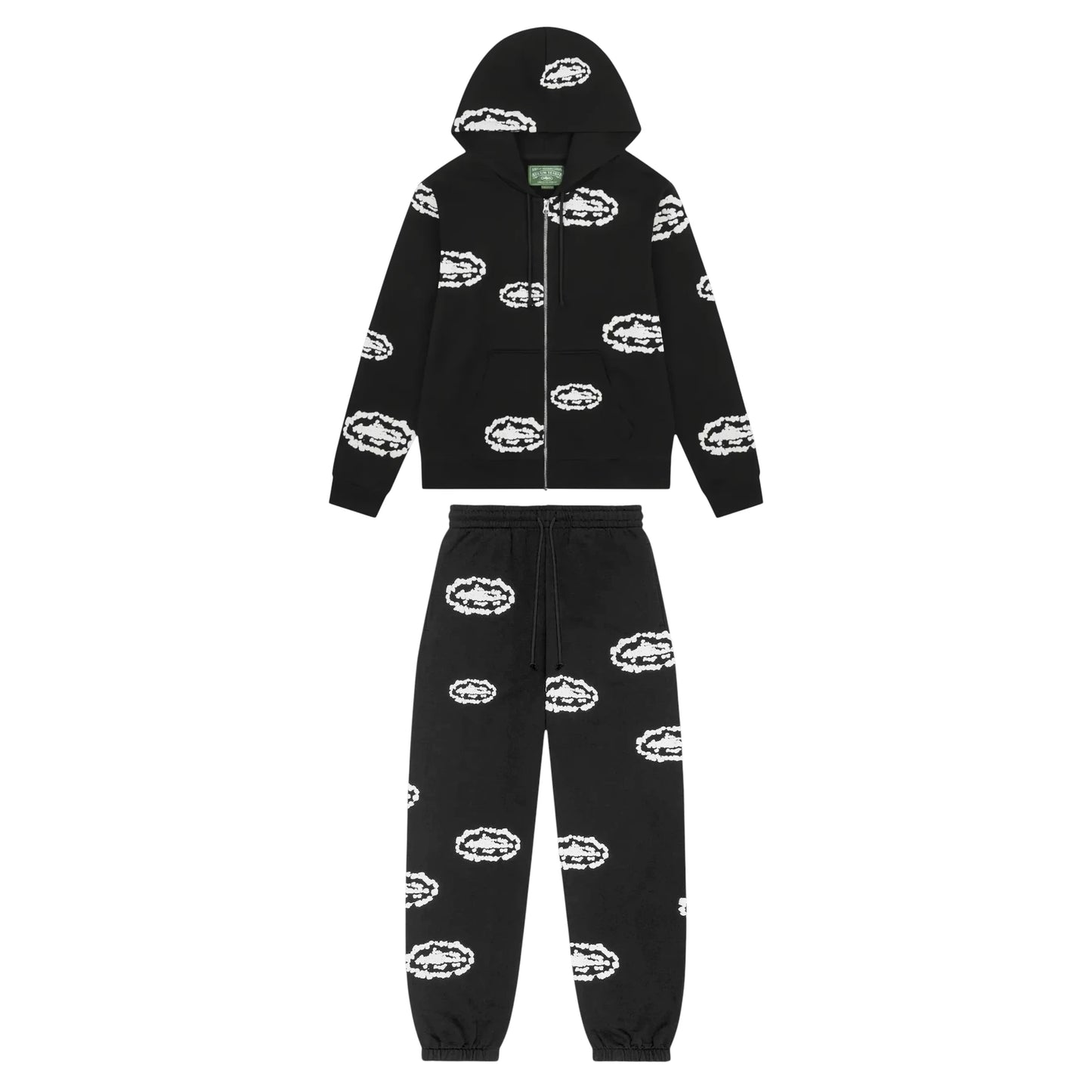 Corteiz X Denim Tears Cotton Wreath Full Tracksuit black