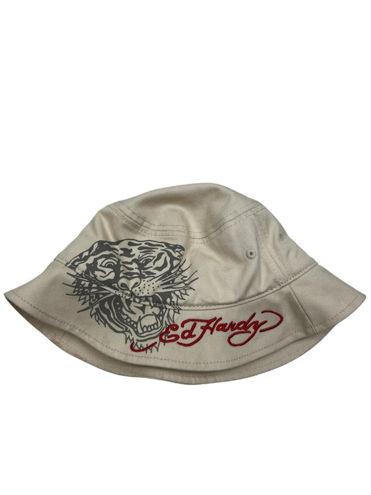 Ed Hardy Cream Bucket Hat - (NEW)