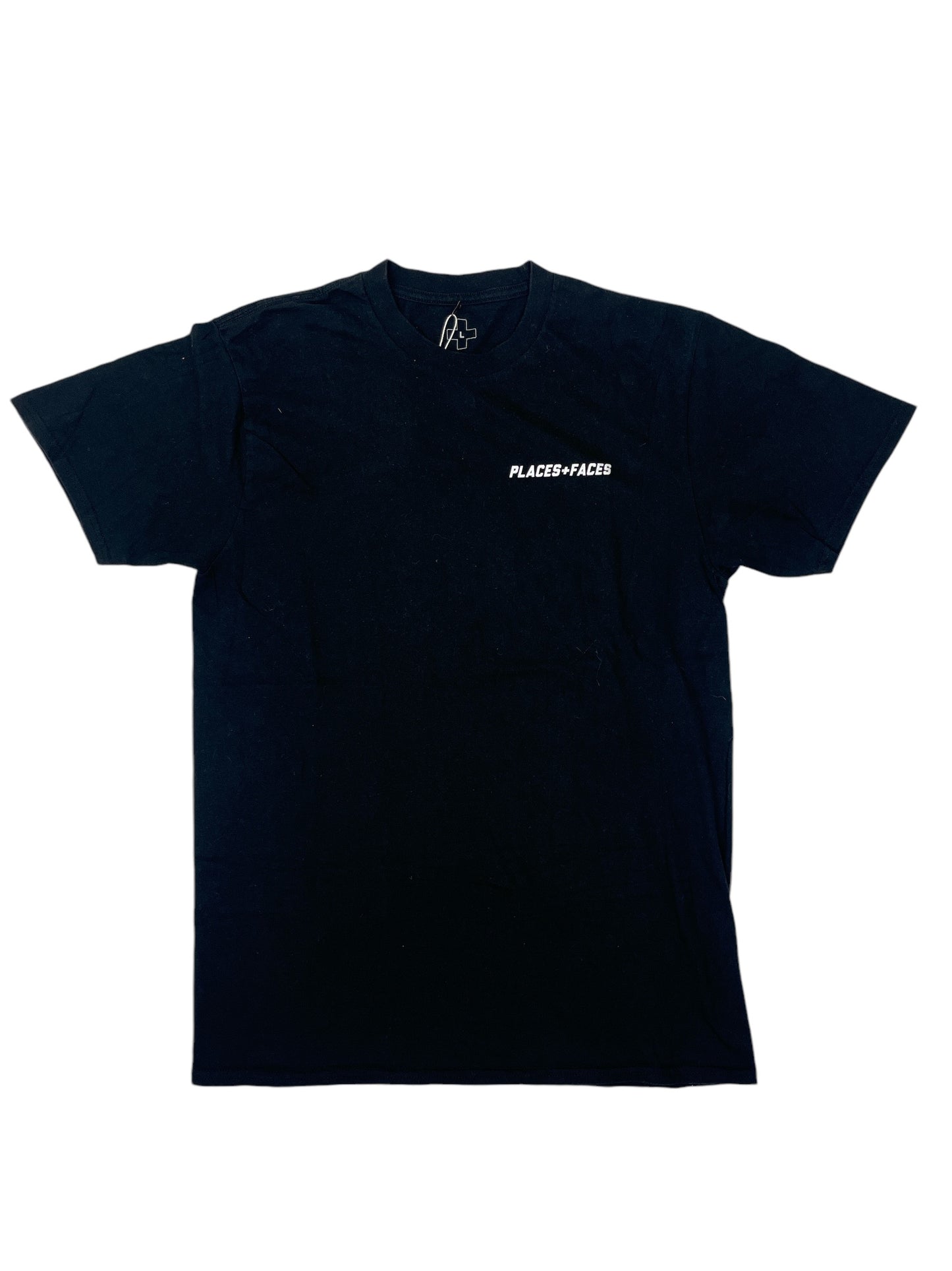 Places+Faces Classic Pocket Logo Black T Shirt - (NEW) L