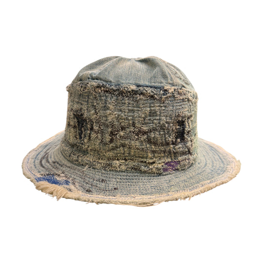 KAPITAL Old Man And The Sea Sashimi Bucket Hat indigo