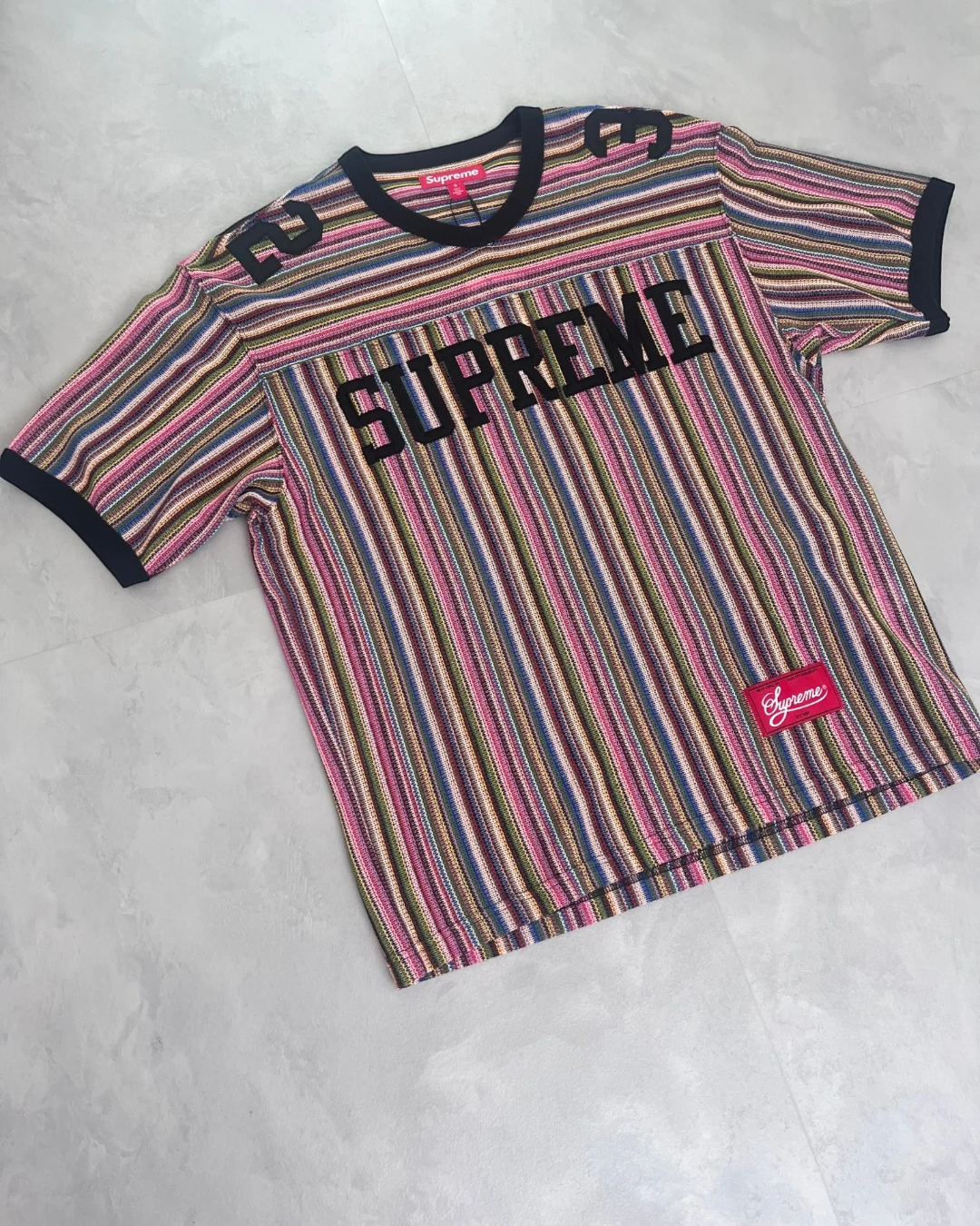 Supreme Open Knit Multicolour Football Jersey – S