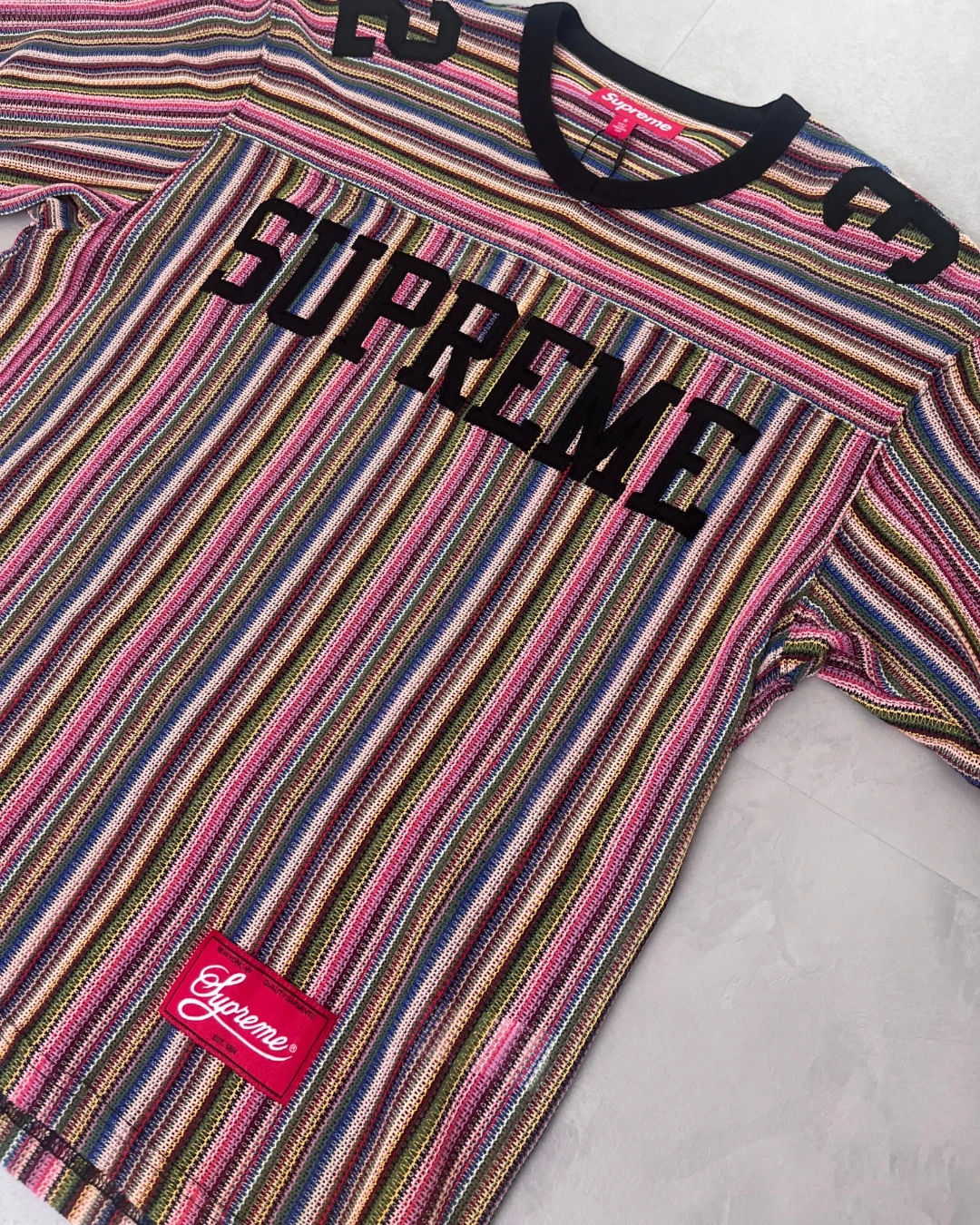 Supreme Open Knit Multicolour Football Jersey – S