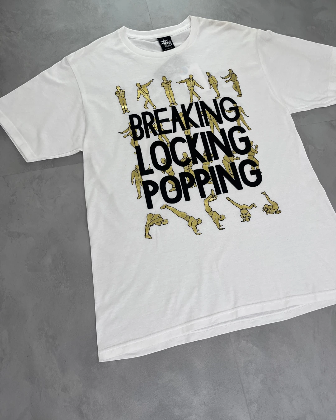 Stussy Breaking T Shirt white / gold - M
