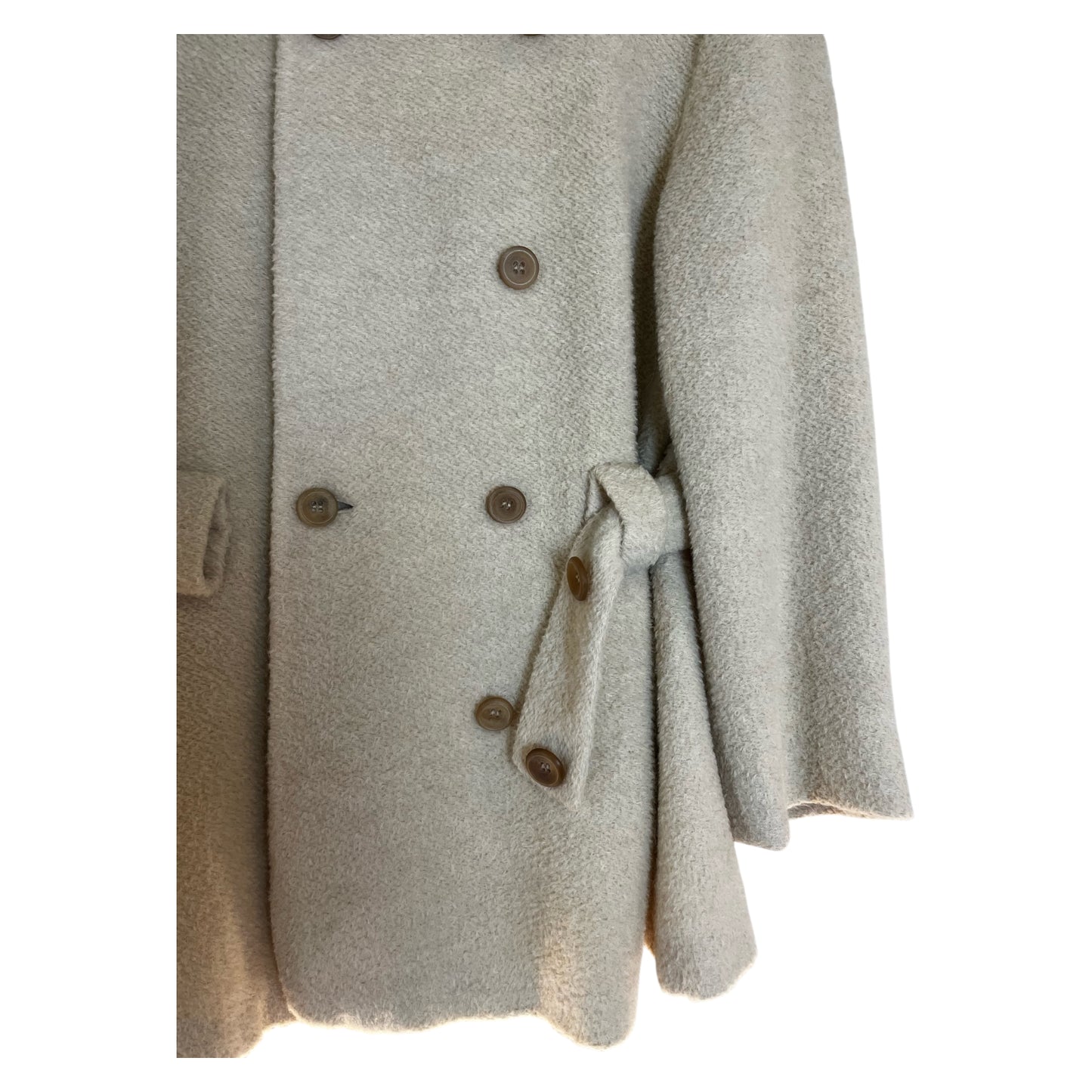 JIL SANDER Boucle Wool Coat Ivory - EU36