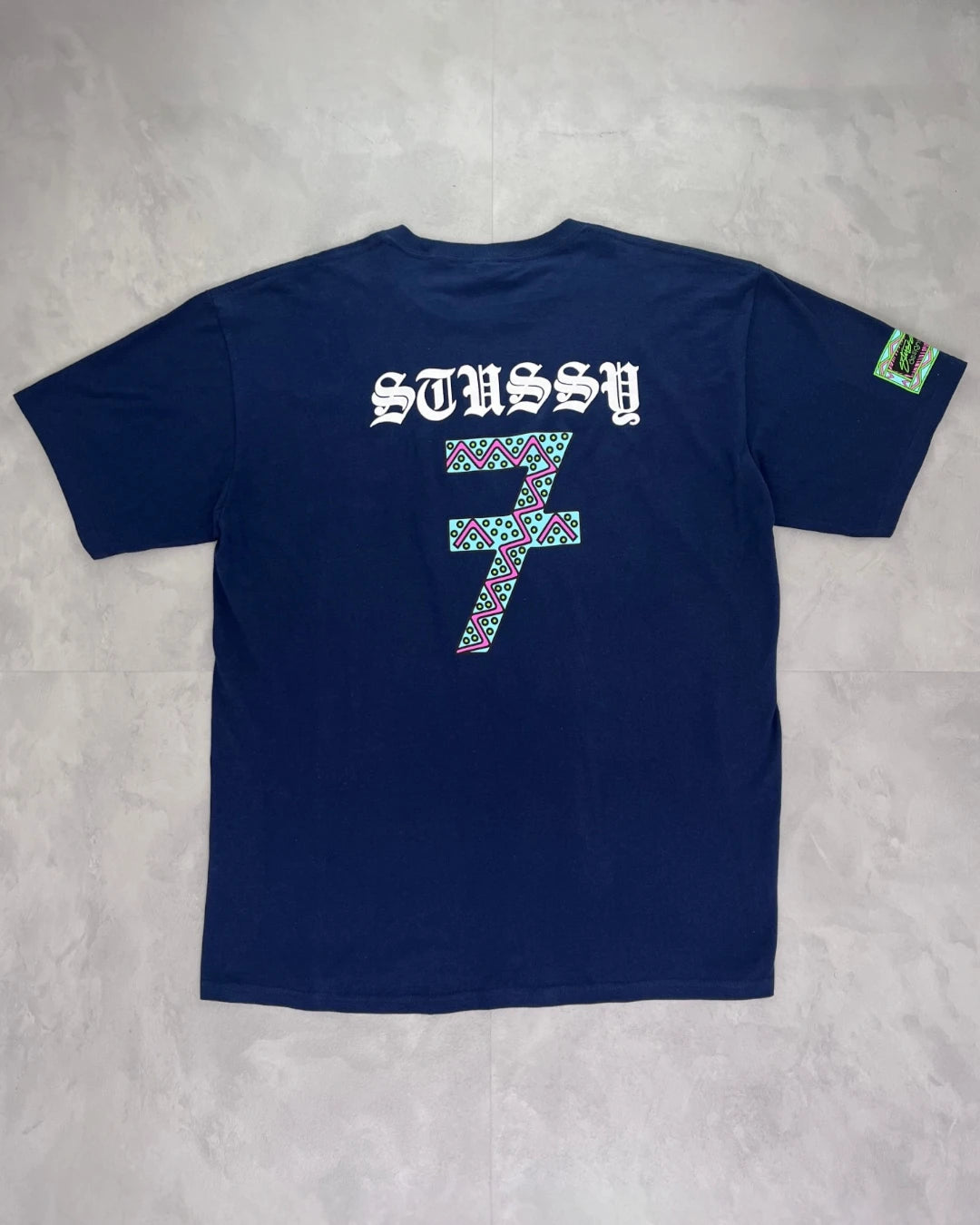 Stussy 7 T-shirt navy - (NEW)