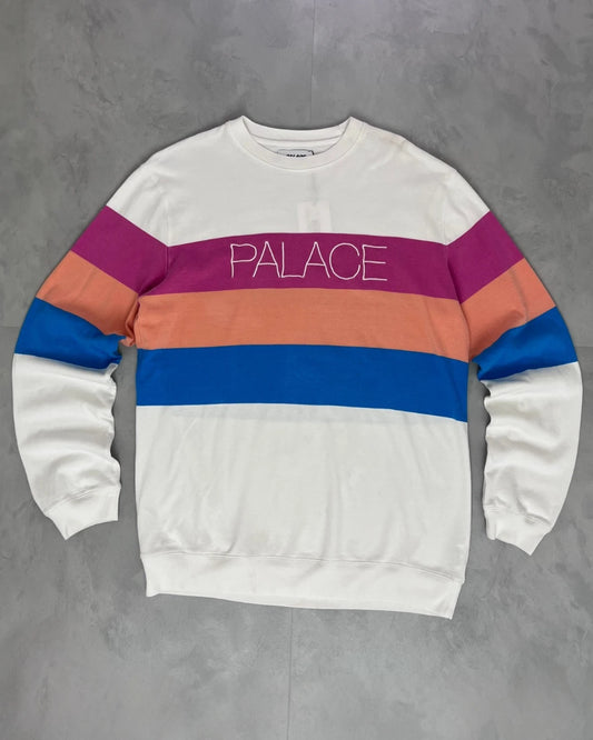 Palace Colour Block Crewneck white – (GRADE A) / XL