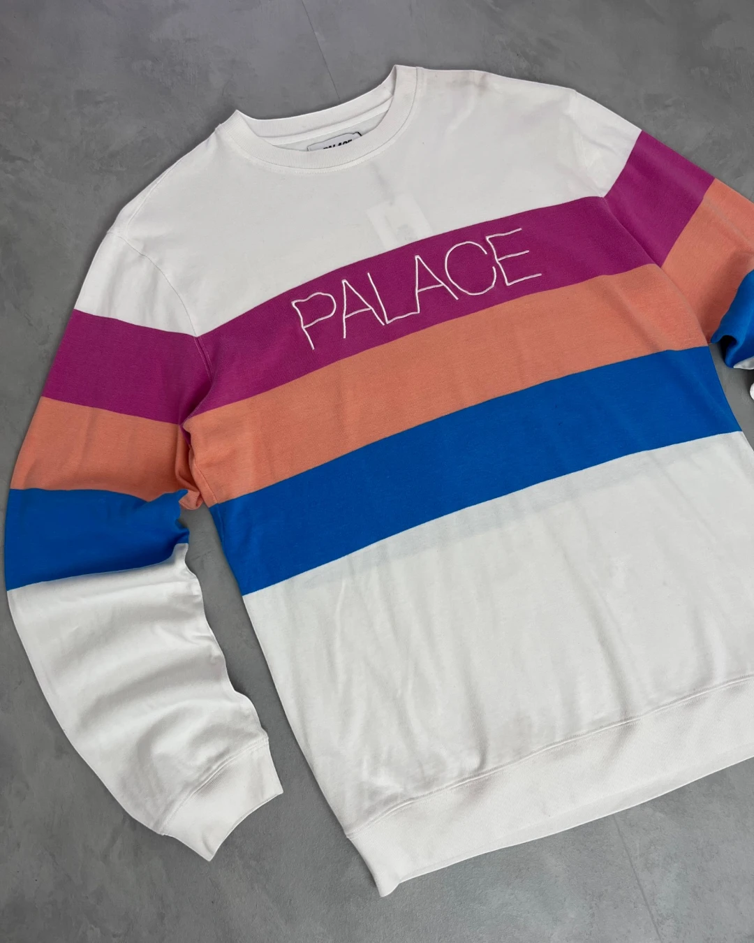 Palace Colour Block Crewneck white – (GRADE A) / XL