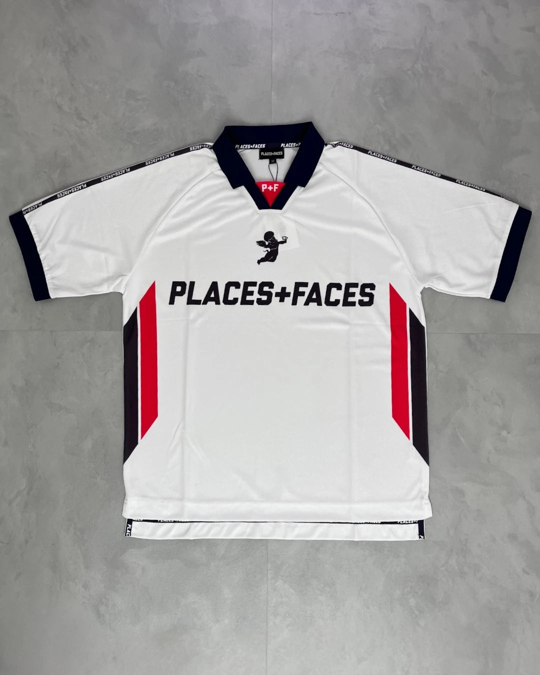 Places + Faces Football Jersey white / navy / red – (NEW) / M