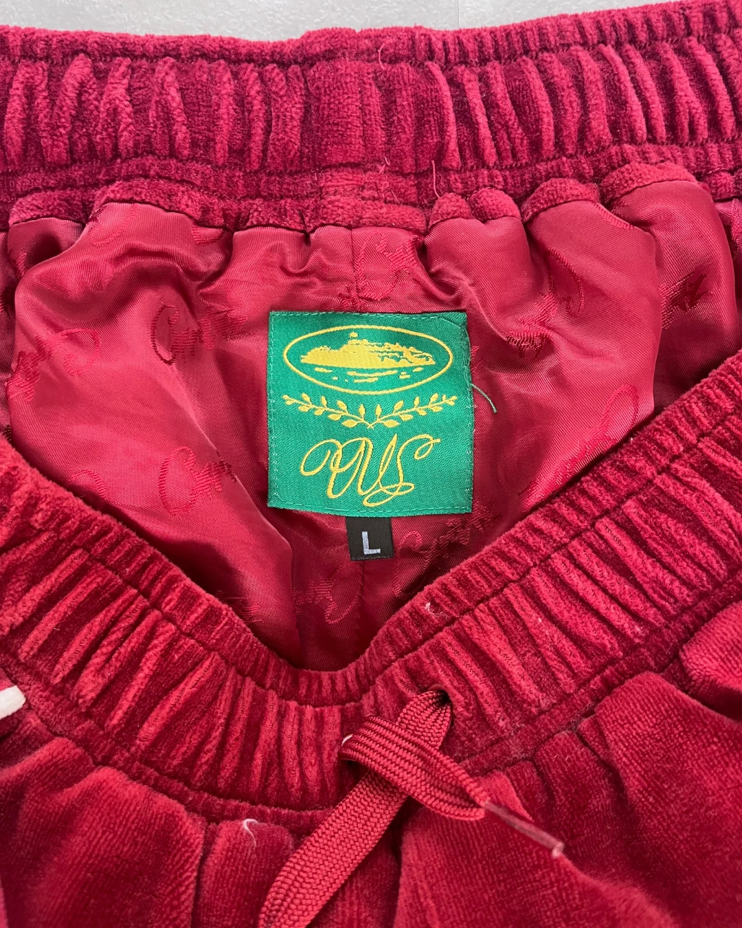 Corteiz Velour Fullset Tracksuit burgundy – (GRADE A) / XL/L