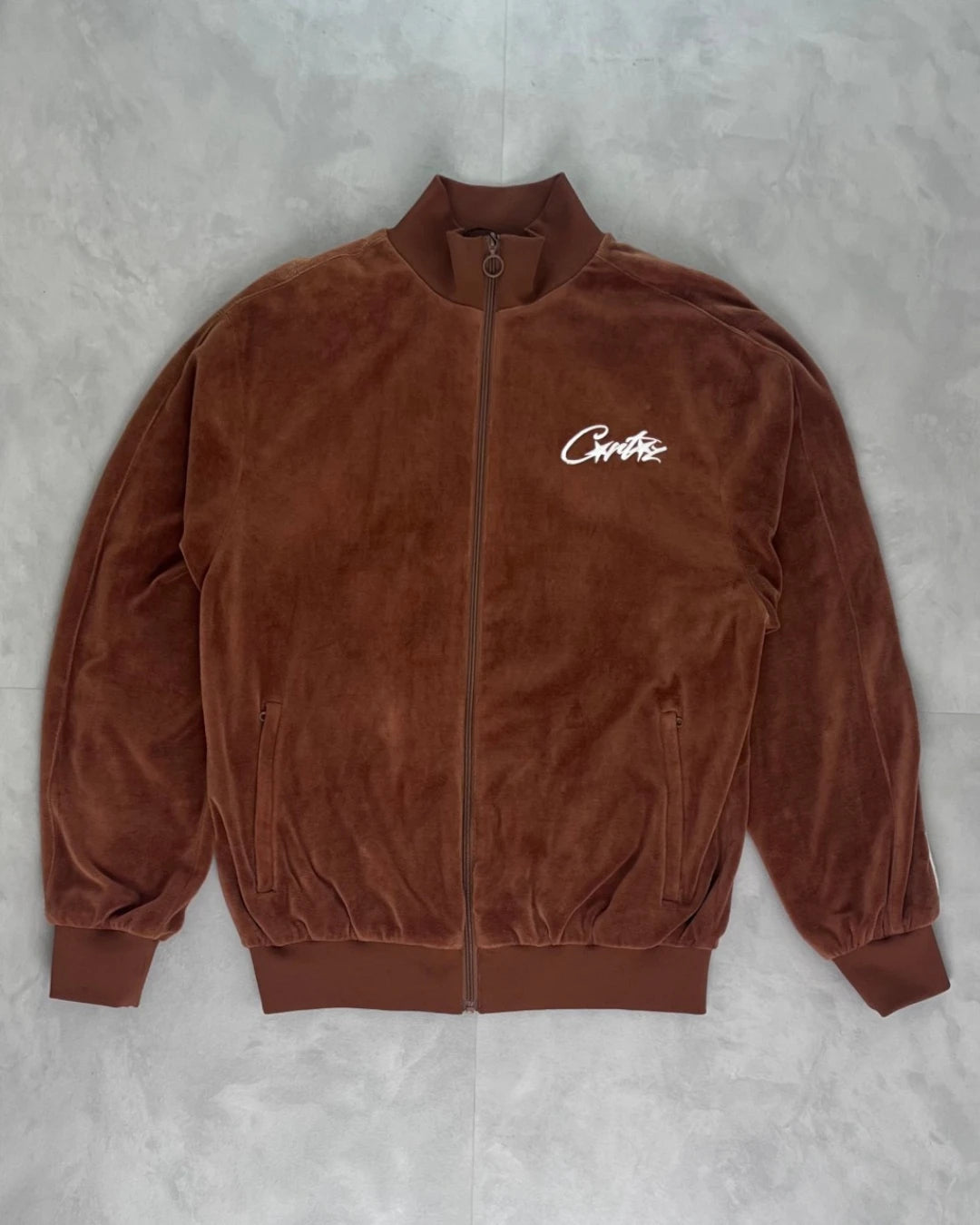 Corteiz Vvs Velour Tracksuit Full Set brown – (GRADE A) / L / M