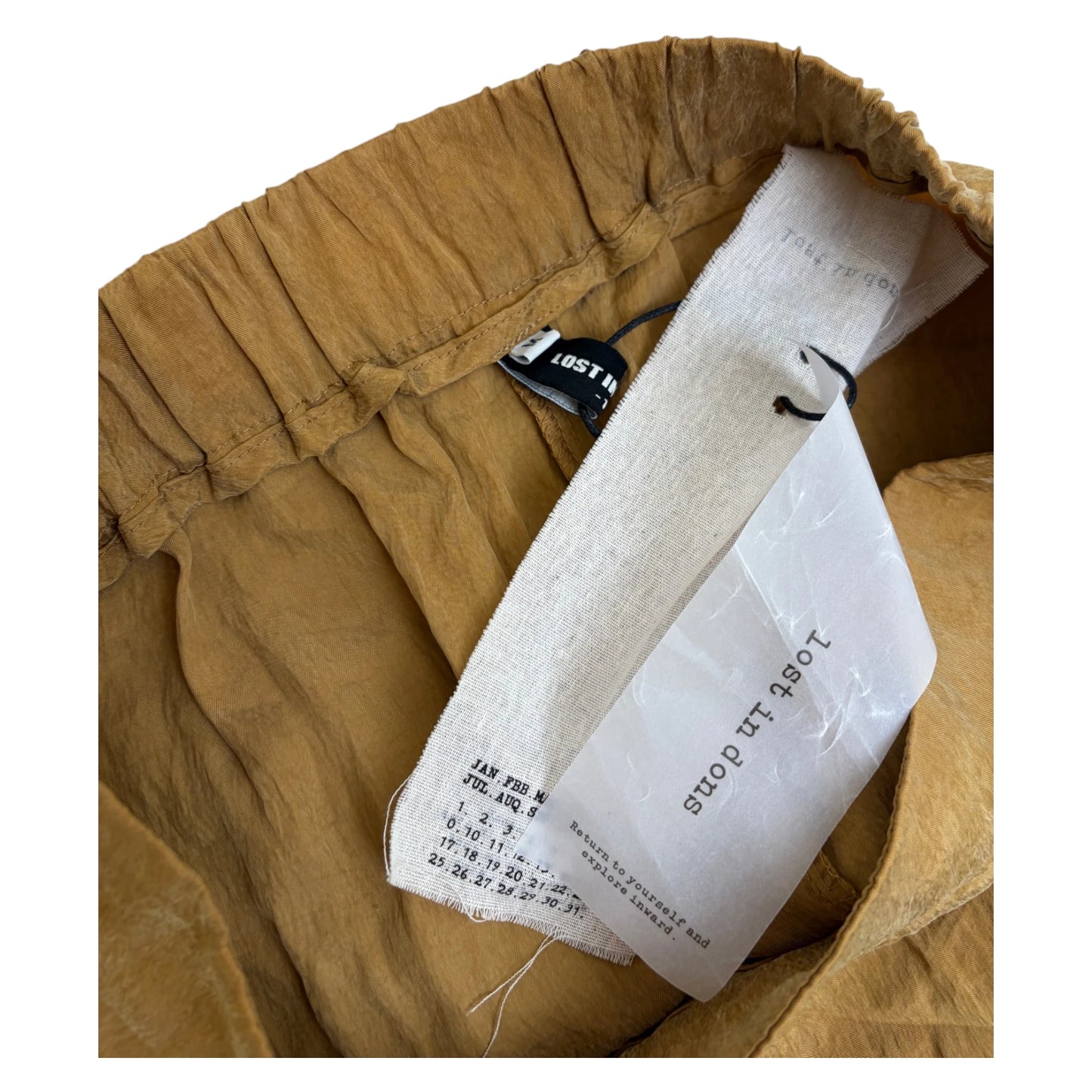 Lost In Dons Textured Silk Skirt gold - M