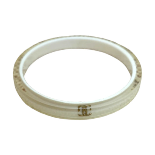 Chanel Cc Resin Bangle white - OS