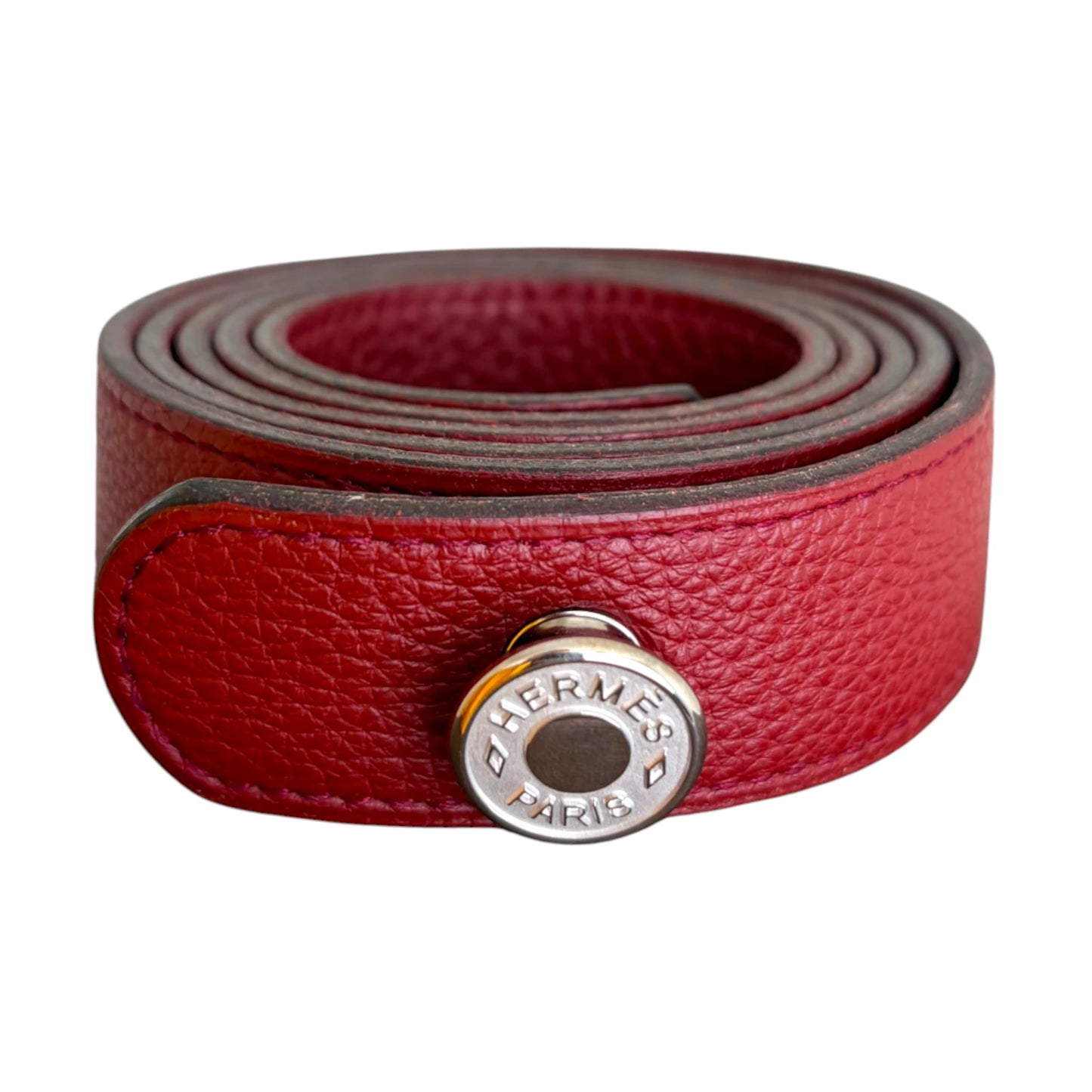 Hermes Leather Belt burgundy - W32
