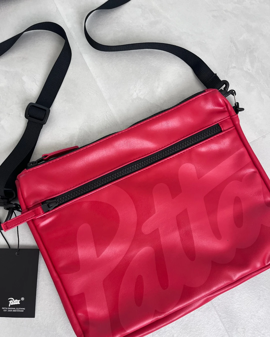 Patta Faux Leather Shoulder Bag red - (NEW)
