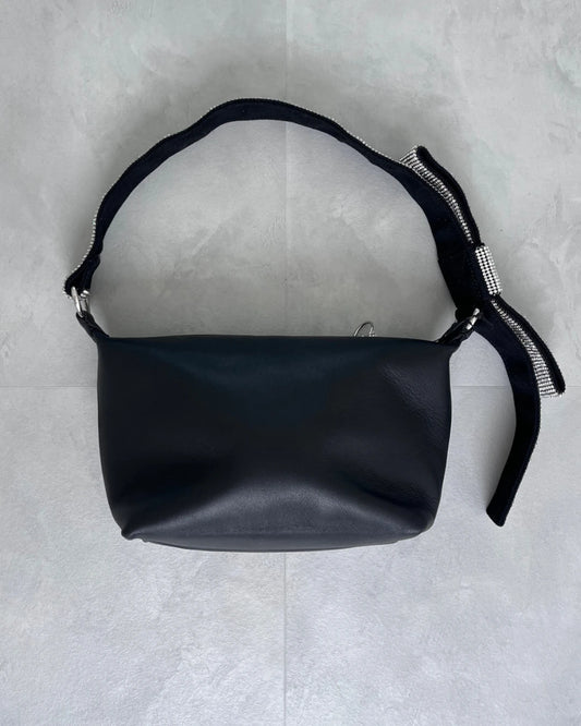 Kara Crystal bow leather shoulder bag – (NEW) / OS