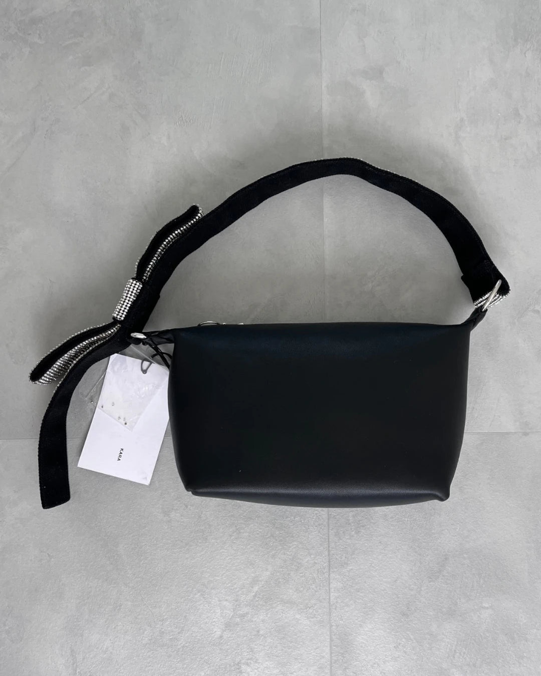 Kara Crystal bow leather shoulder bag – (NEW) / OS