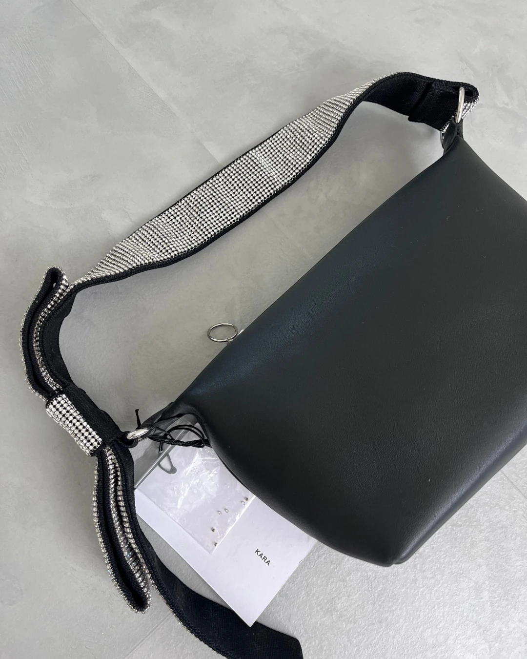 Kara Crystal bow leather shoulder bag – (NEW) / OS